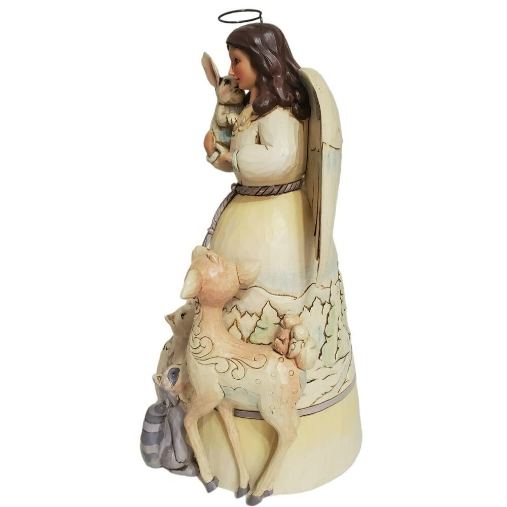 Jim Shore Christmas Angel Peace to All Woodland Animals Deer Fox Racoon Bunny - Picture 6 of 16